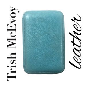 Trish McEvoy Petite Blue Leather Makeup Planner